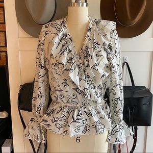 RIXO London Roisin Wrap Blouse